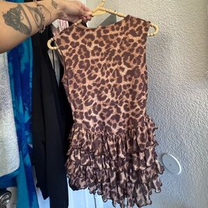 Leopard Print Ruffle Jumpsuit